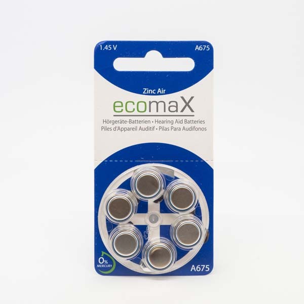 ecomaX A675 Hörgerätebatterien