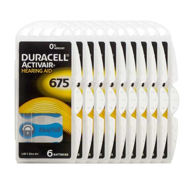 Sparpack 60x Duracell A675 Premium Hörgerätebatterien